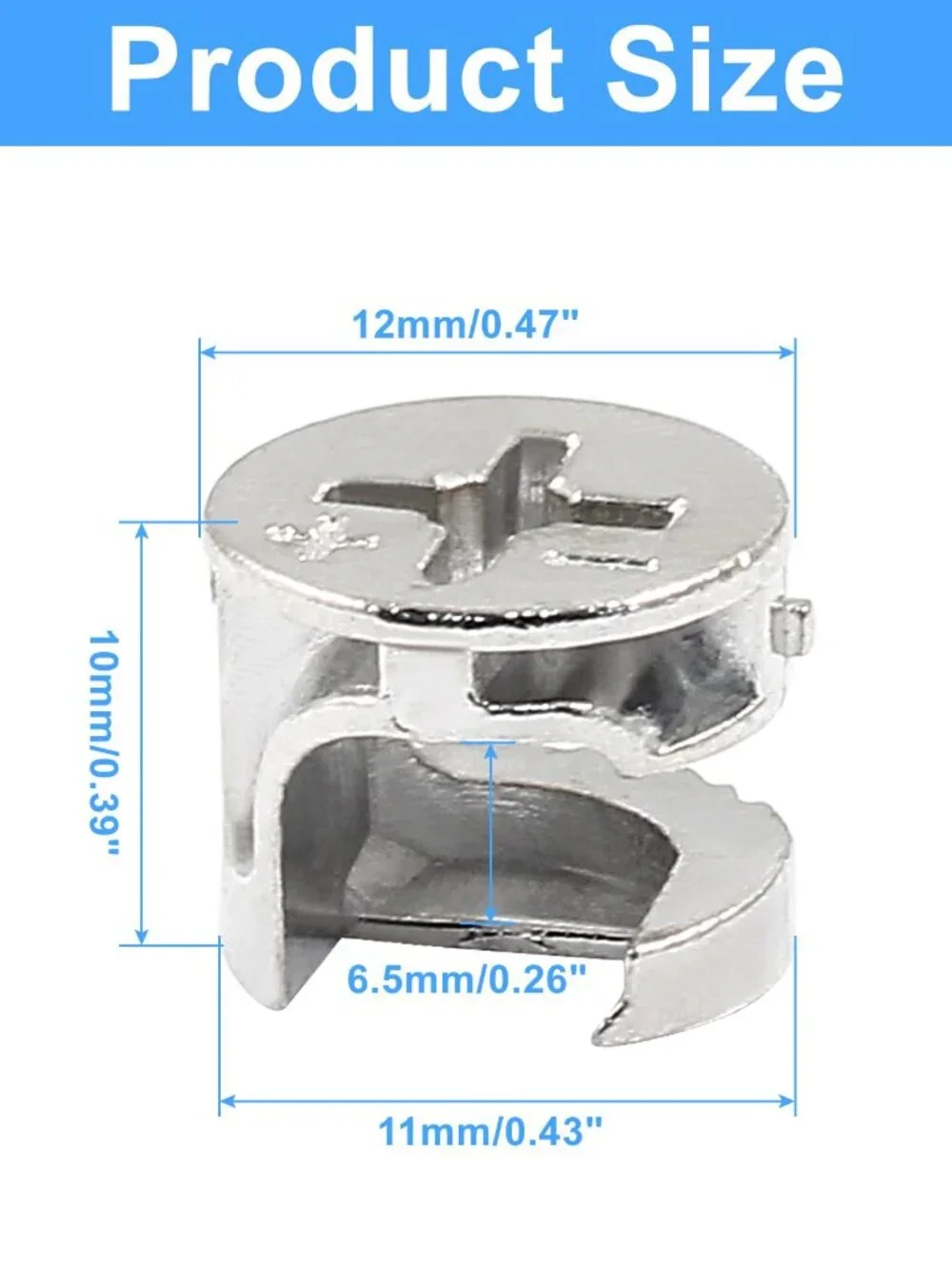 Litoexpe 12 x 10 mm Cam Lock Nut 20 Pcs, Joint Connector Locking Nuts Furniture